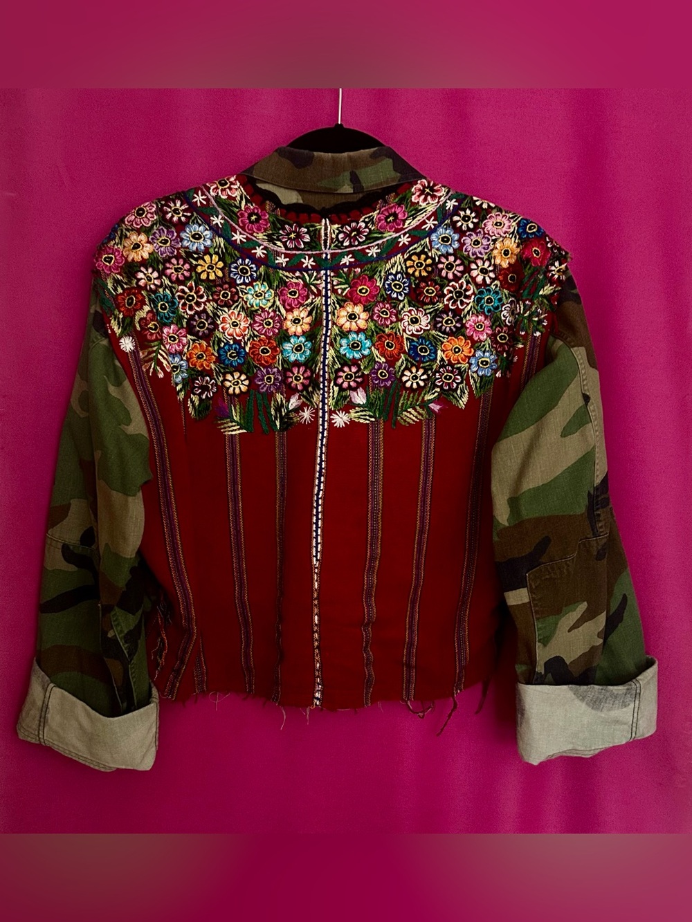 Artisan Embellished Cropped Camo Utility Jacket - Picture 2 of 3